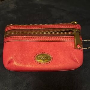 Fossil vintage pink  Leather Coin Purse